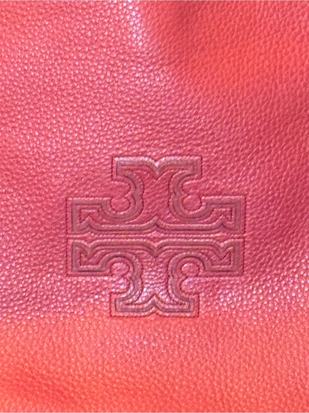 Tory Burch Harper Leather Tote Shoulder Bag Burgundy Gold Chain - Picture 6 of 16